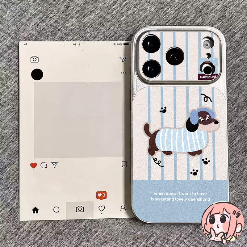 ชุดสติกเกอร์โทรศัพท์ ลายสุนัขดัชชุนด์ น่ารัก สไตล์ฮิต เข้ากันได้กับIPhone AIR 12 16 17 14 11 13 15 Pro Max 16 14 15 Plus