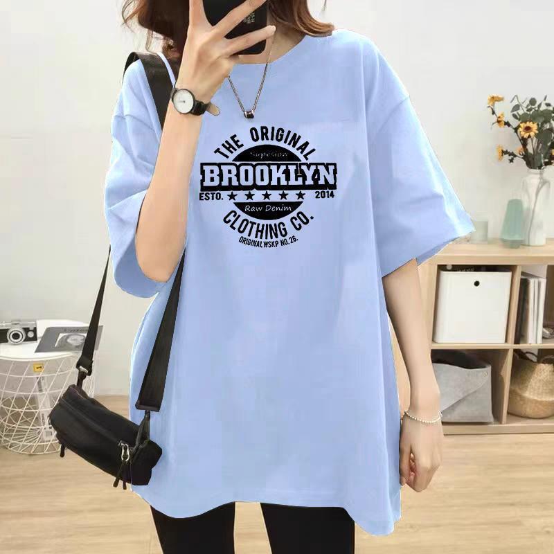TeeTwoOneวินเทจอเมริกัน  เสื้อสาวอวบผู้หญิง พิมพ์ลาย"BROOKLYN"เสื้อแฟชั่น เสื้อคอกลม OVERSIZE ผ้าCOTTON โคตรนุ่ม【COD】