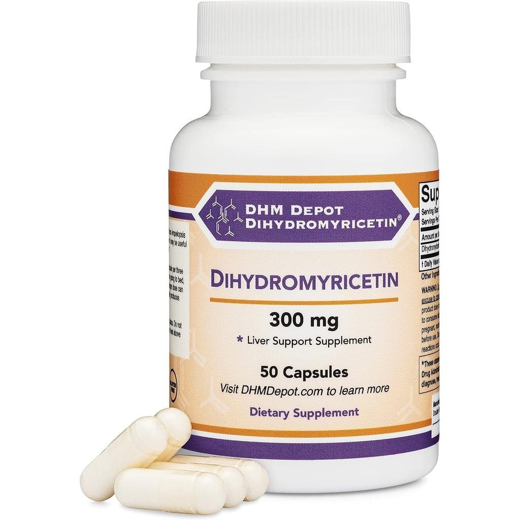 Dihydromyricetin (DHM) 50 แคปซูล 300 มก. อาหารเสริมตับ (ทดสอบปาร์ตี้ที่สาม)(DHM Depot) Non GMO, Glut