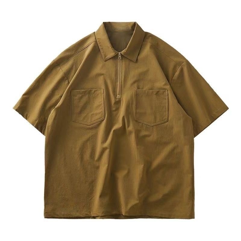 Chaistyle เสื้อโปโลผู้ชาย เสื้อคอปก ยอดนิยม แบบหลวม หล่อ สีล้วน ใส่ได้ทั้งชายและหญิง รูปที่ 3