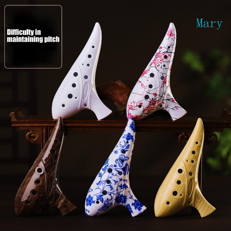 Mary User Friendly Ceramic Ocarina 12 Hole Instrument สําหรับบทเรียนหรือประสิทธิภาพ