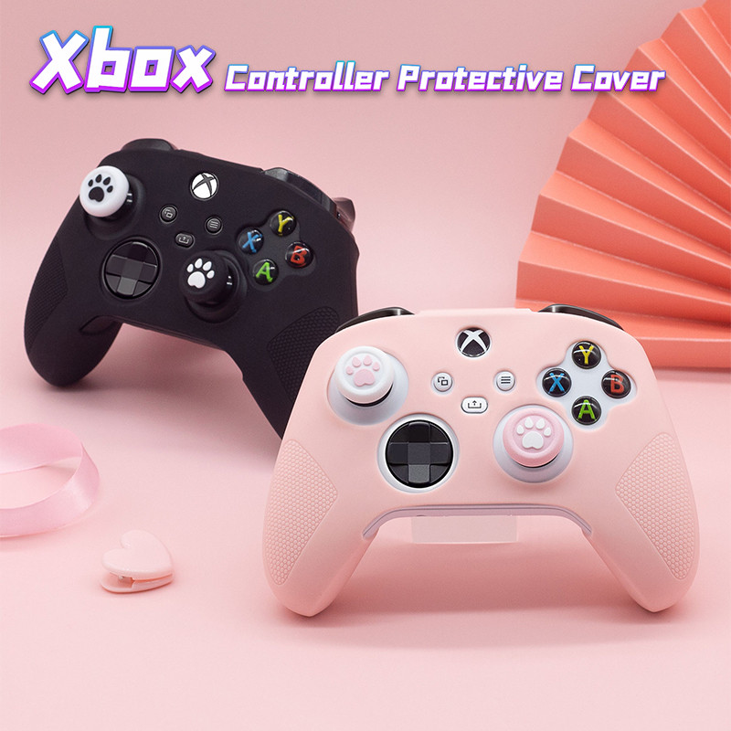 ฝาครอบป้องกัน Xbox, พื้นผิวเคลือบสเปรย์, Pink & Bold สี, เคสซิลิโคนคอนโทรลเลอร์เกม Xbox One Series