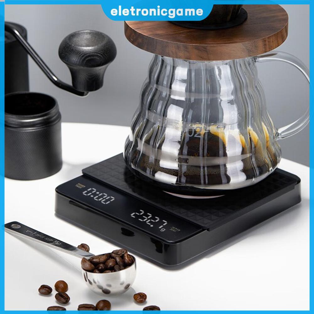 Mini Coffee Scale W/จับเวลาชาร์จ 3kg/0.1g Espresso Scale Auto Tare Espresso Coffee Scale LCD Electro
