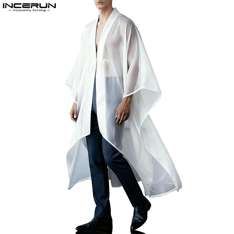 เสื้อคาร์ดิแกนหัวเข็มขัดโลหะสีใส สไตล์สำหรับผู้ชาย