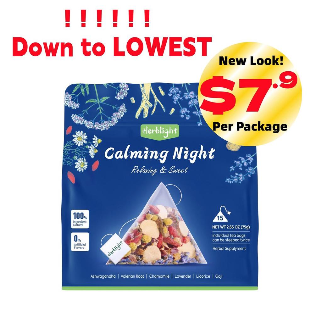 Natural Herbal Tea Sleep Support & Stress Relief| Ashwagandha, Valerian Root, Chamomile, Lavender & 