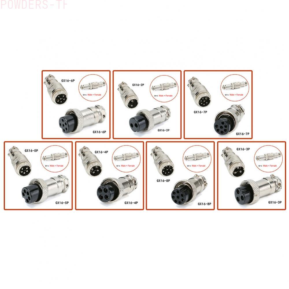 【POWE】GX16 2Pin345678Pin Aviation Plug Connector High Insulation Resistance for Safety