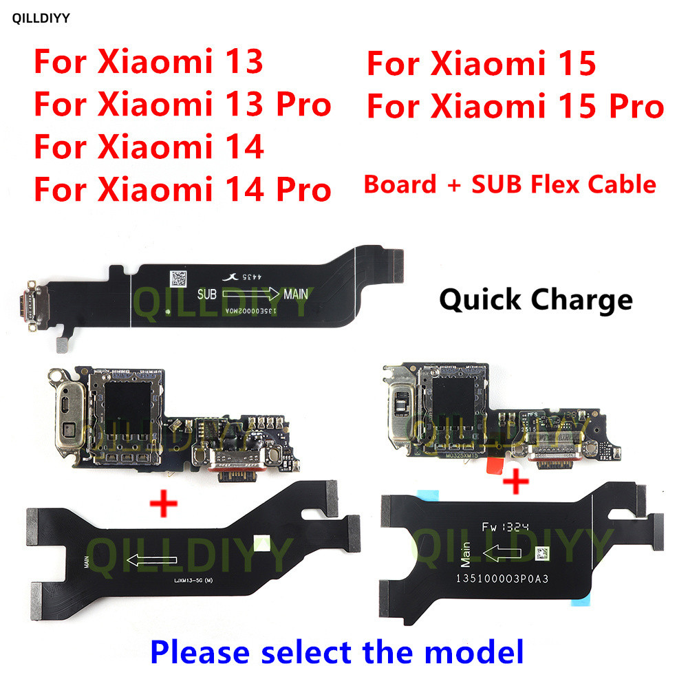 Fast ชาร์จพอร์ตสําหรับ Xiaomi 13 14 15 Pro Charger เมนบอร์ดเชื่อมต่อ USB Flex Cable 15pro 14pro พอร์ต Dock Connector