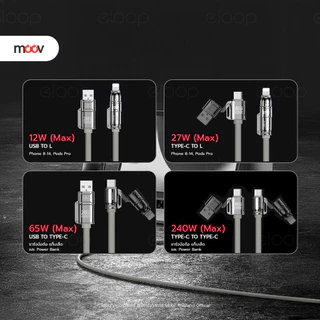 [ส่งด่วน] Moov CB13 CB14 สายชาร์จ Type C to Type C 4 in 1 240W 60W USB สาย ชาร์จเร็ว โน๊ตบุ๊ค Fast Charge
