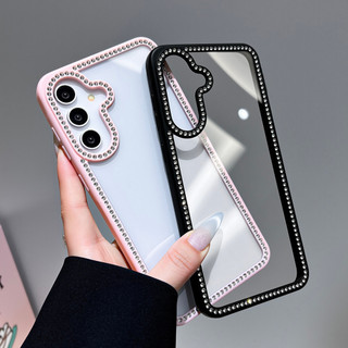 เคสโทรศัพท์โปร่งใสสําหรับ  For Samsung A56 A55 A16 4G 5G A36 A26 S24 FE 5G Glitter เพชรฝาครอบ