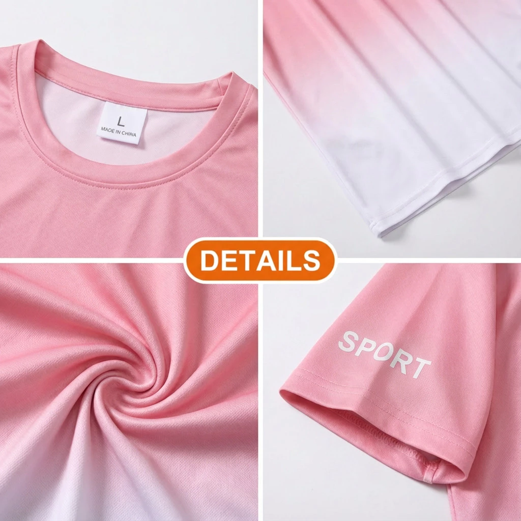 ชุดออกกำลังกาย เสื้อ+กางเกงขาสั้น แห้งไว ระบายอากาศ Unisex thumbnail 5