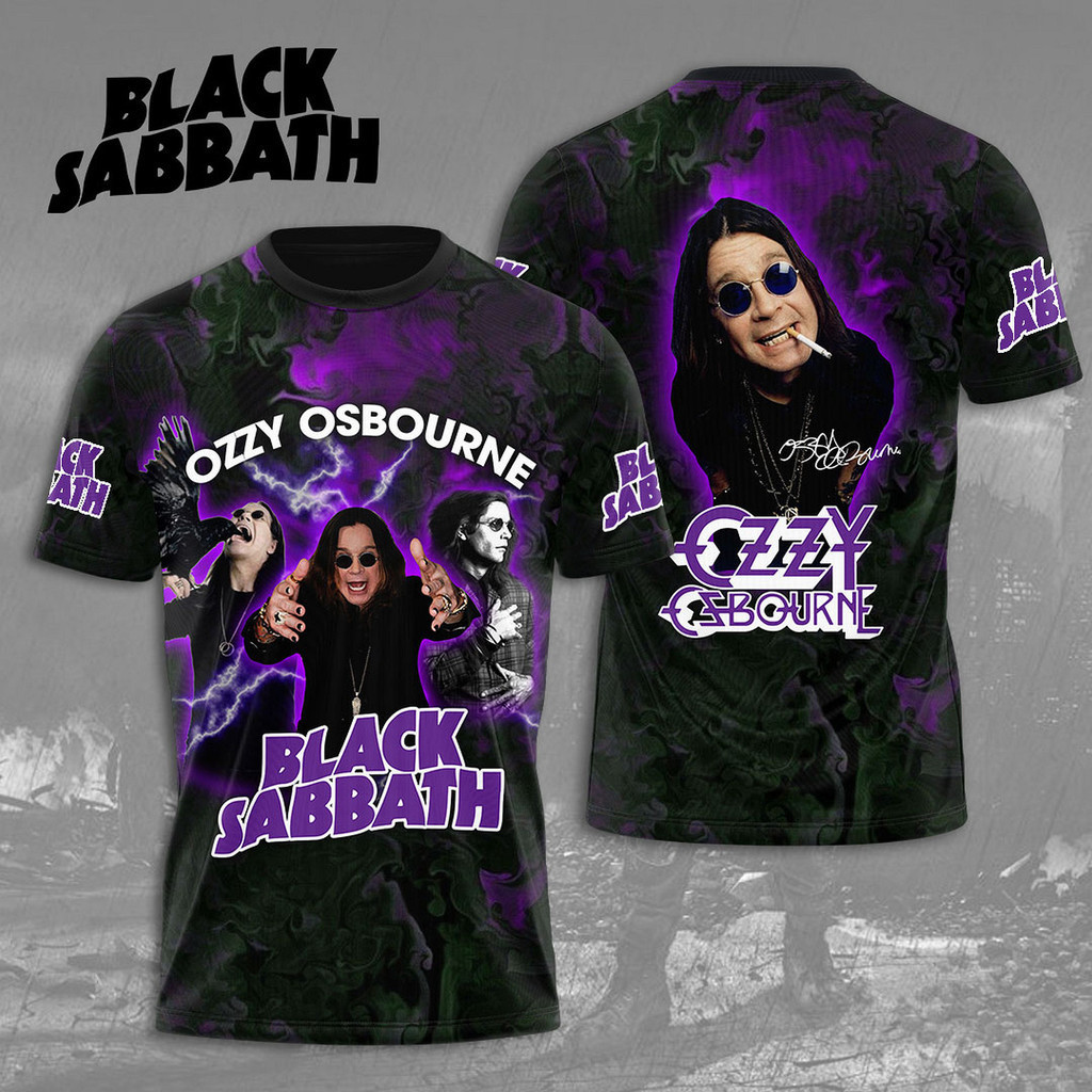 เสื้อยืด Black Sabbath และ Ozzy Osbourne ภาพ 3D ร่วมกัน ไซส์ S-5XL