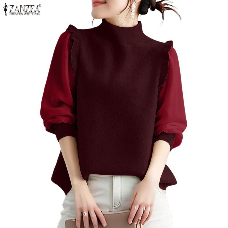 ZANZEA เสื้อสเวตเตอร์สไตล์เกาหลีสำหรับผู้หญิง