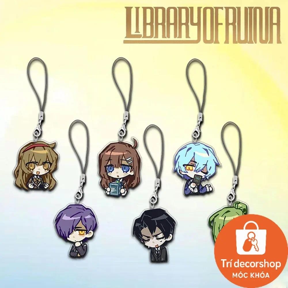 เกมห้องสมุดของ Ruina Roland Angela HOD Michelle คอสเพลย์พวงกุญแจเชือกโทรศัพท์อะคริลิค Key CHAIN กระเป๋าจี้ Acces