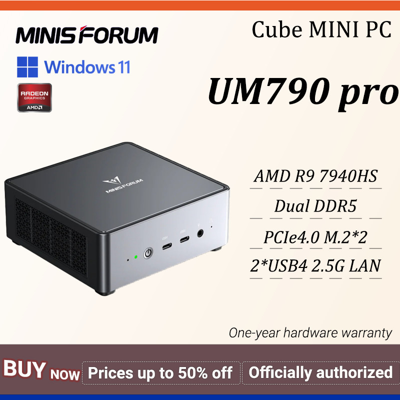MINISFORUM UM790 Pro Mini PC AMD Ryzen 9 7940HS Radeon™ 780M DDR5 WIFI6 2*USB4.0 M.2 2280