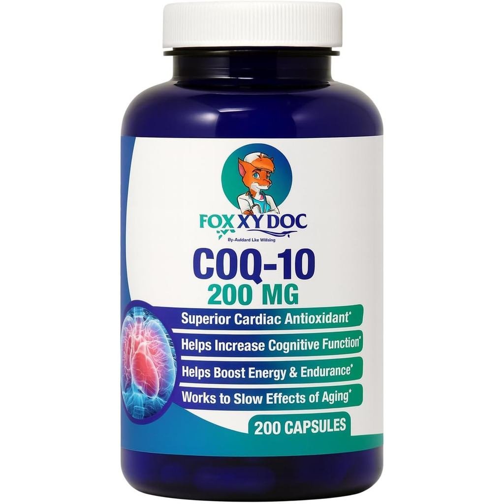 CoQ10 - Co-Enzyme Q10-200 mg - ค่าเยี่ยม - 200 Caps - Quick Absorption - Veg. Caps - Non-GMO - Ubiqu