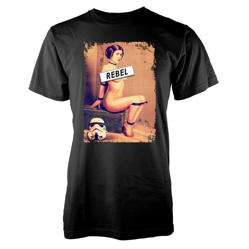 สไตล์ฮาราจูกุ Star Wars inspired Rebel Princess Leia Naughty Trooper Adult T-Shirt S-5XL