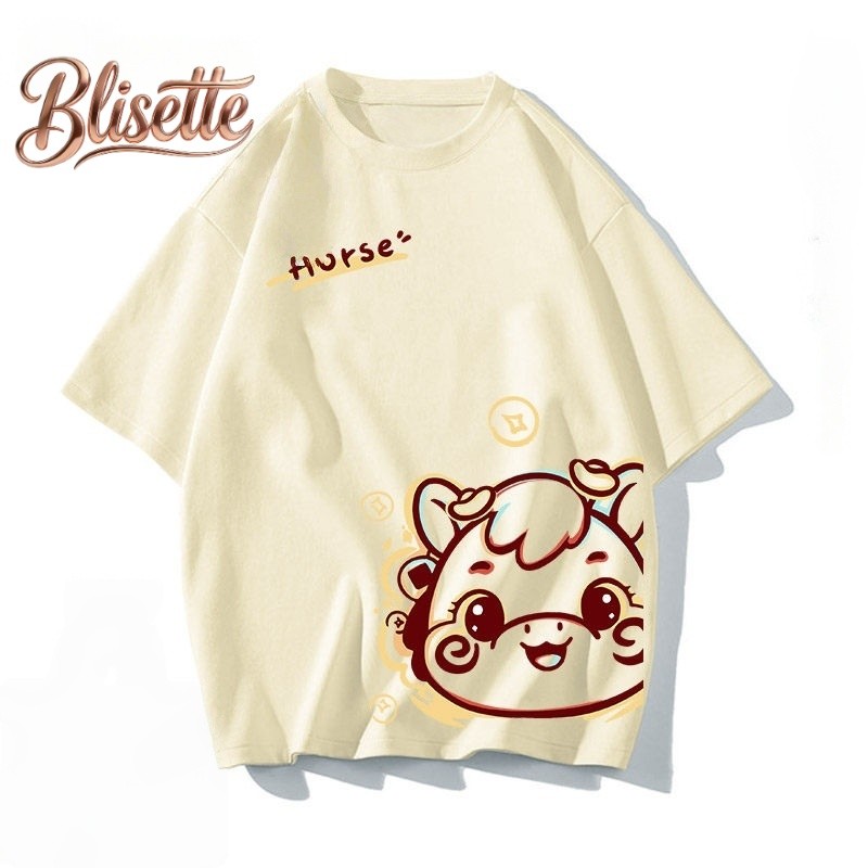 【ส่งจากไทย】เสื้อยืดแขนสั้นคอกลมสำหรับผู้หญิง เทรนด์ปีใหม่ 2569ทรงหลวม แขนสั้นสำหรับฤดูร้อน - รูปที่ 6