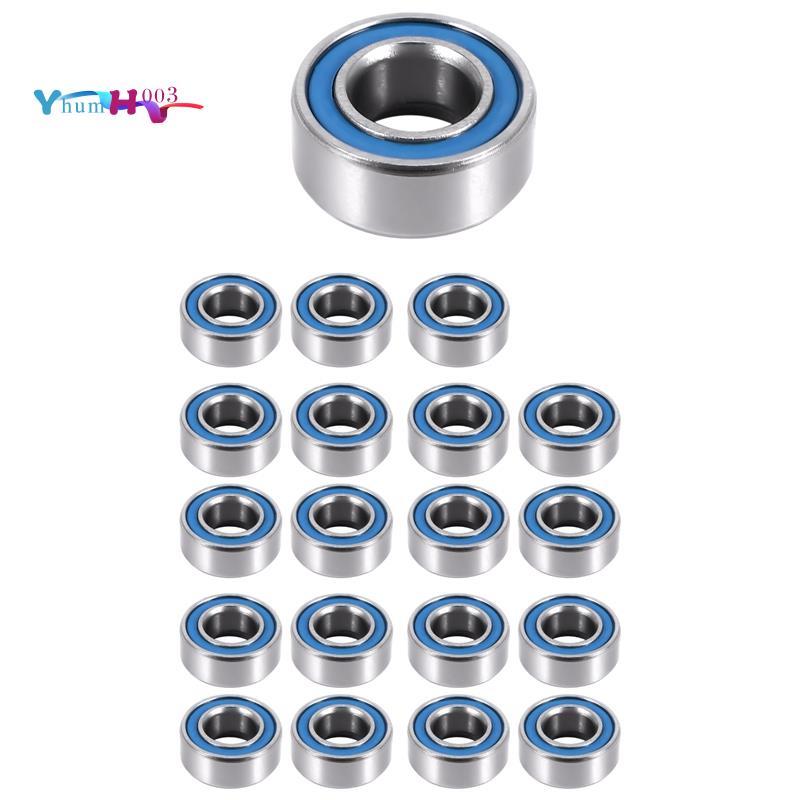 Miniature Ball Bearing สเตลล์ ขนาด 5x10x4มม., มีฝาปิดสองข้าง, สีนิล