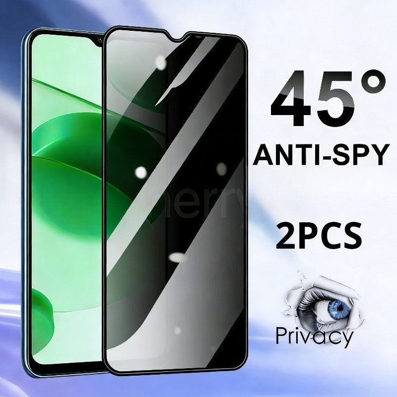 1-2Pcs ฟิล์มกระจกนิรภัยสําหรับ itel A90 A80 A70 A60s A60 Anti Spy ความเป็นส่วนตัวขอบสีดําป้องกันหน้า