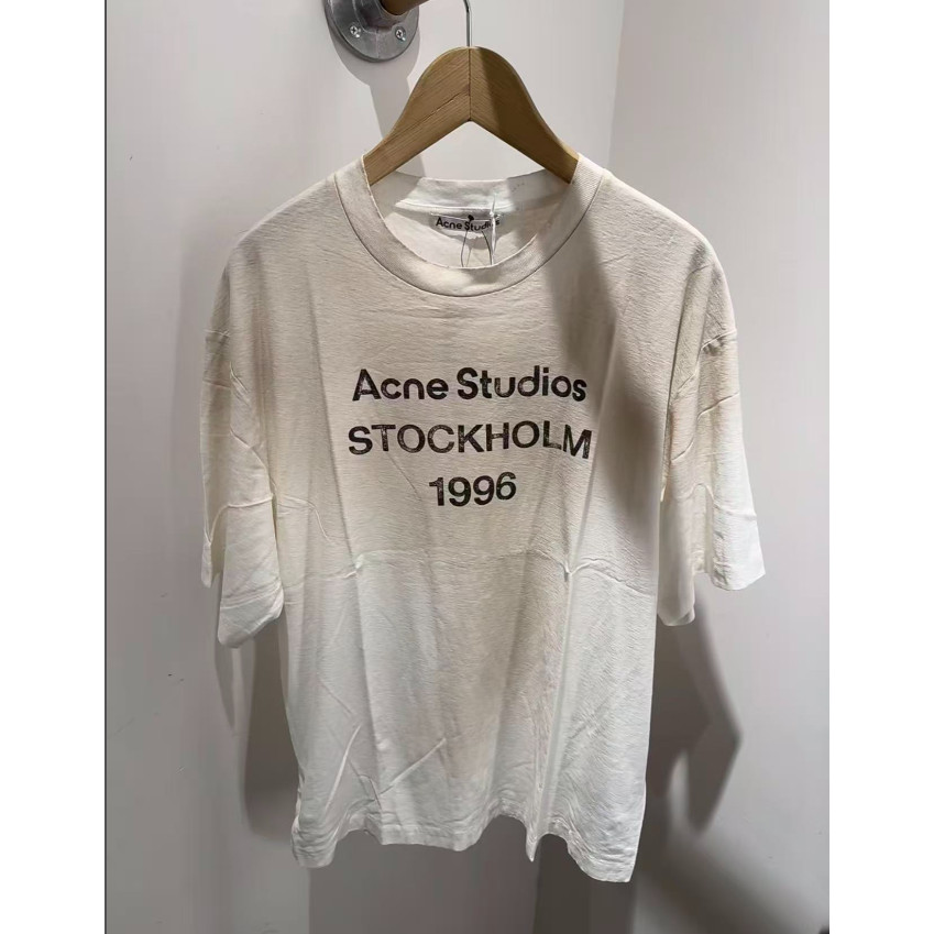 เสื้อยืดแขนสั้นคอกลมแบบย้อนยุคสำหรับทั้งชายและหญิง