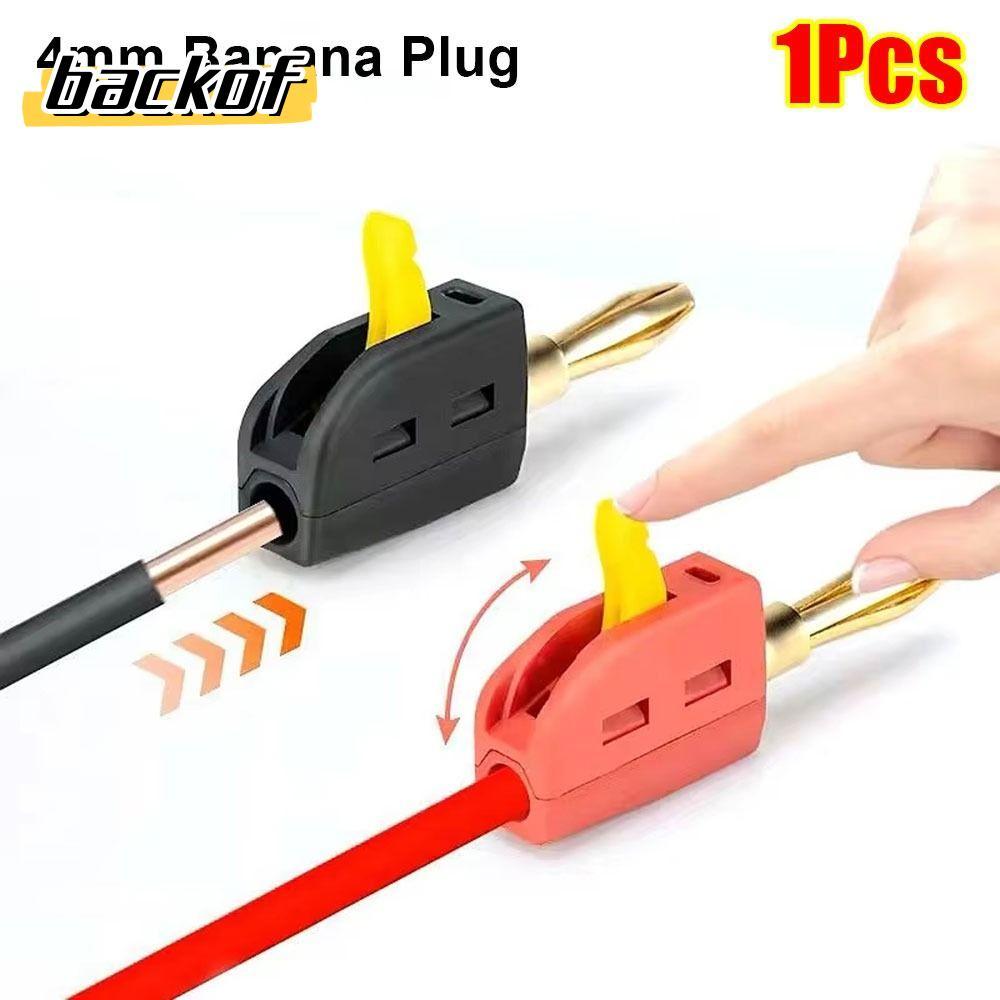 BACKOF 1 ชิ้น Quick Connect Banana Jack, High Current 32A Solderless Banana Plug, ทนทาน 4 มม.สายไฟทอ