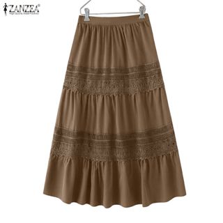 ZANZEA กระโปรงผ้าพิมพ์ลายปักซิกเซอร์สไตล์เกาหลี แบบ A-line ส…