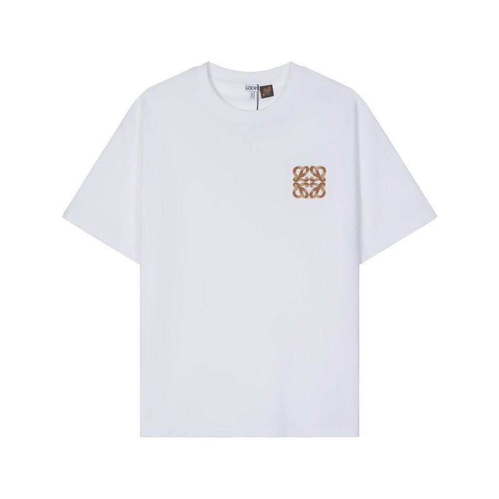 Loewe/Loewe 2026 Early Spring เสื้อยืดแขนสั้นสไตล์ใหม่ผู้ชายผู้หญิงคู่สไตล์ Breathable Design เกลียว