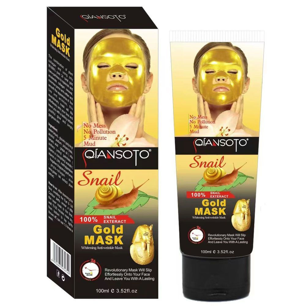 รุ่นต่างประเทศ Snail Golden Mask โคลนทําความสะอาดหัวสตรอเบอร์รี่รูขุมขนหดตัวกระชับ Peeling Mask สีดํ