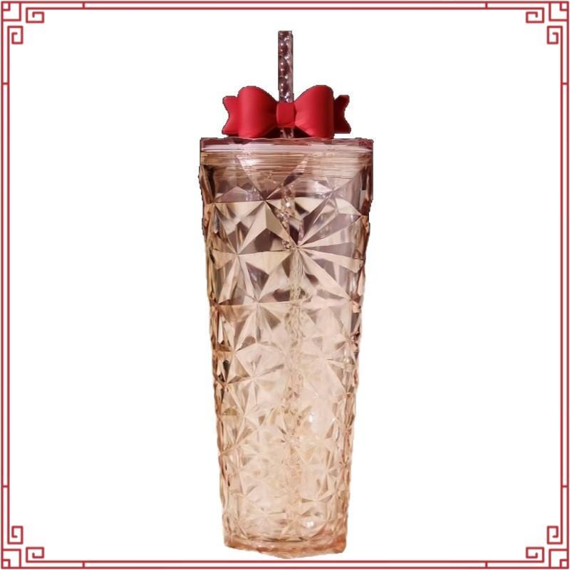 แก้ว บั๊ค Cozy Luxury Cold Cup with Ribbon Topper (24oz.) สีใส