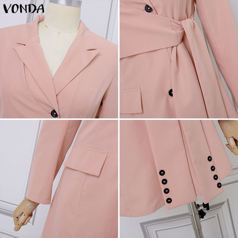 VONDA ชุดสั้นแขนยาวสไตล์เกาหลี เหมาะสำหรับการเดินทาง - รูปที่ 6