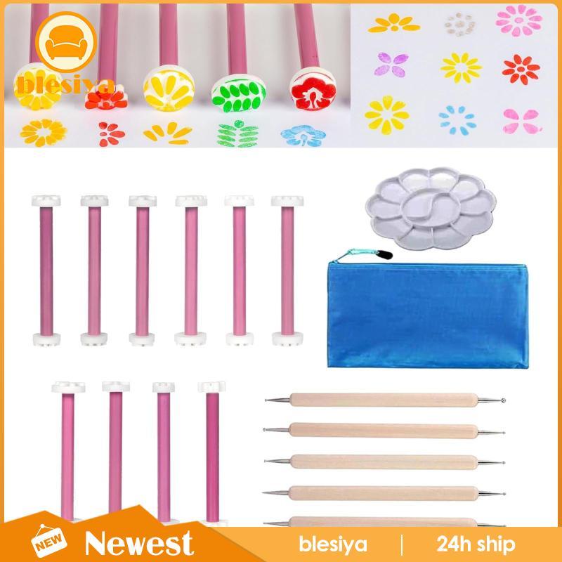 [Blesiya] เครื่องมือกลีบดอกไม้สําหรับ Dot Painting Mandala Dot Art Tool สําหรับหินลายนูน