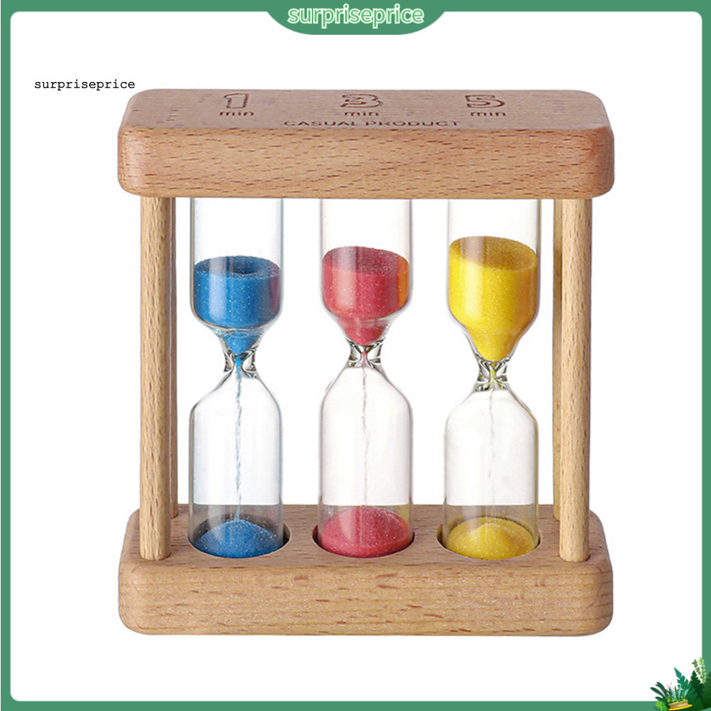 ราคาเซอร์ไพรส์| แก้ว Borosilicate นาฬิกาทรายจับเวลาชุด 3-in-1 Sand Timer ชุด 1 Min 3 Min 5 Min นาฬิก