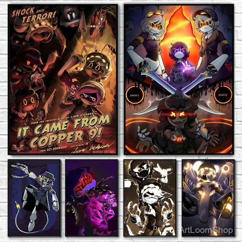 1PC M-Murder Drones โปสเตอร์โปสเตอร์กระดาษพิมพ์ห้องนั่งเล่นห้องนอน Entrance Bar Cafe Art ภาพวาดตกแต่