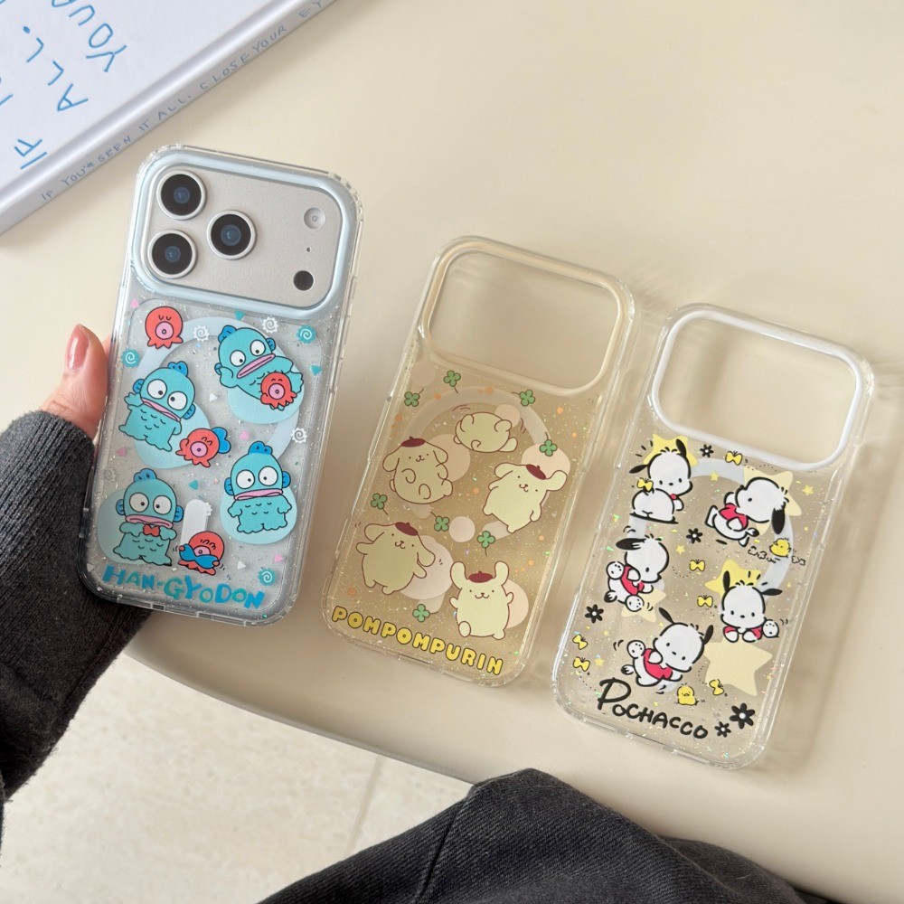ปกหลังสําหรับ IPhone 17 16 15 14 13 Pro Max กรณี Glitter Sanrio Hello Kitty Kuromi Melody แม่เหล็กดึงดูดกันกระแทกเคสโทรศัพท์ – โปรปัง