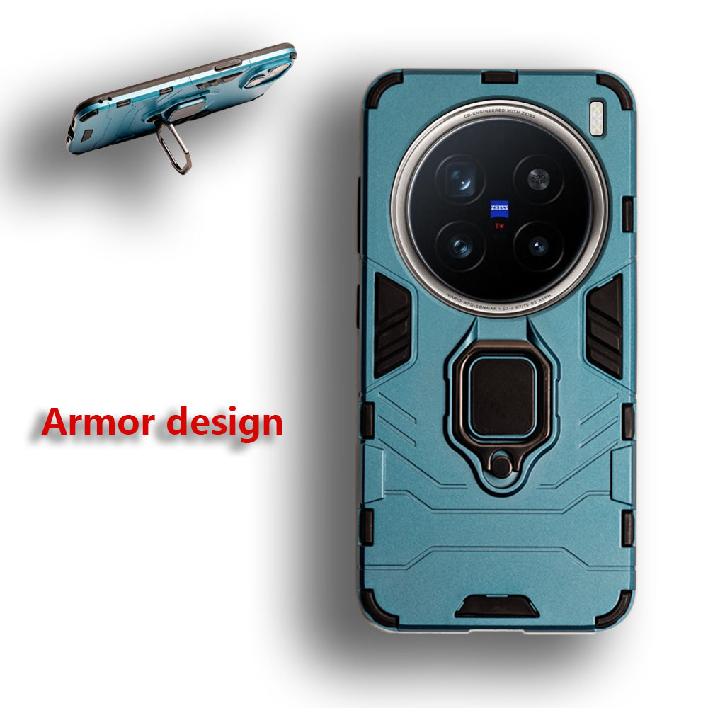 เกราะทหารสําหรับ Vivo X200 Pro V2413 Kickstand ป้องกันเคสโทรศัพท์แหวนแม่เหล็ก Heavy Duty กันกระแทกผิ