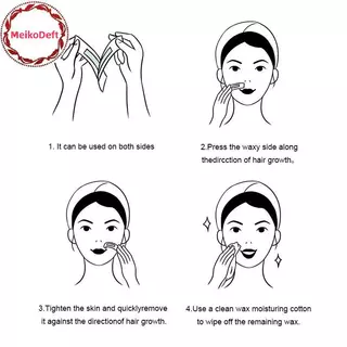 MeikoDeft 10 ชิ้นกําจัดขนขี้ผึ้งแถบแว็กซ์เช็ด Stier สําหรับใบหน้าขา Lip คิ้วขาแขน Body ผมลบ TH