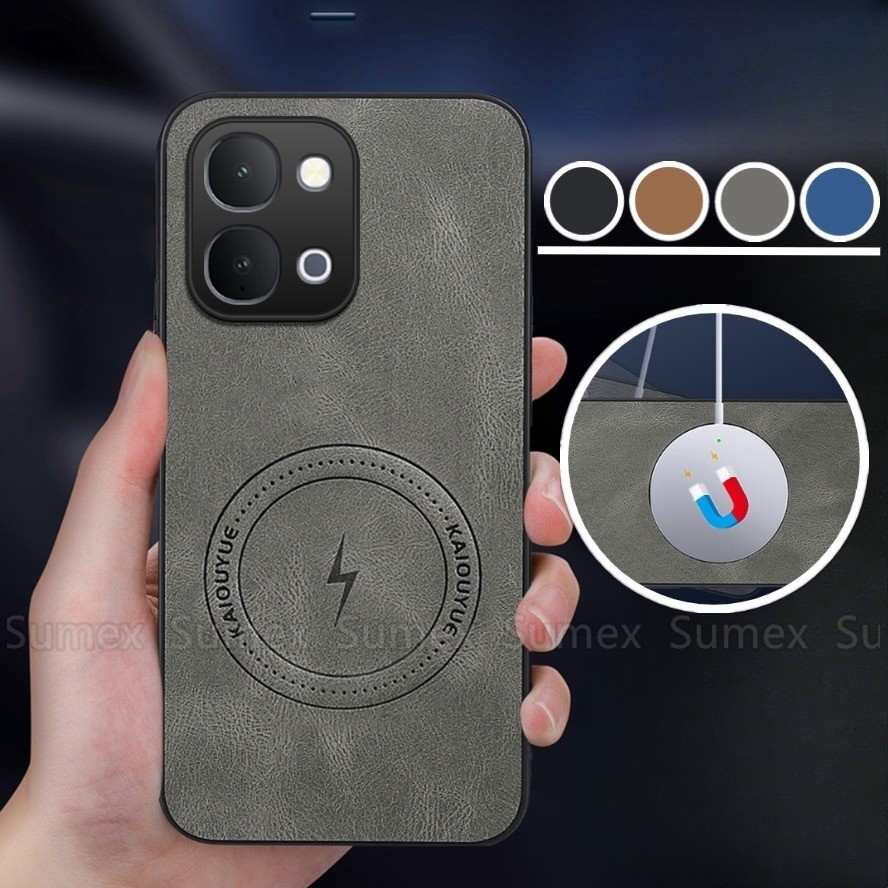 แม่เหล็กชาร์จแหวนหนังสําหรับ Vivo Y31D 4G ธุรกิจโทรศัพท์ฝาหลัง Soft TPU กล้องกันกระแทก Handphone ปลอ