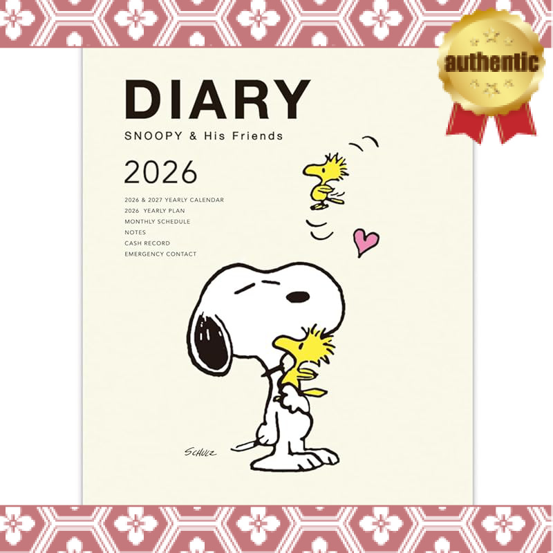 Hallmark Snoopy Planner 2026 A5 Monthly Hug Cream 845674 (Starts in October 2025)