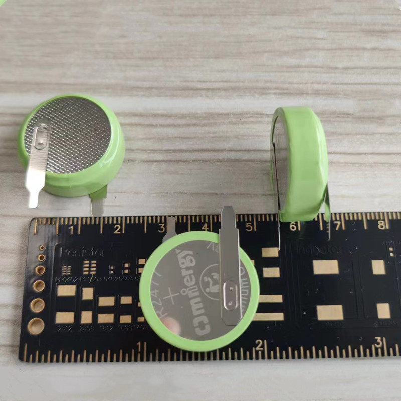 แบตเตอรี่ปุ่ม CR247/VCN พร้อมพินแนวตั้ง 3V หม้อหุงข้าวเครื่องพิมพ์เมนบอร์ด PLC ควบคุมอุตสาหกรรมหน่วย