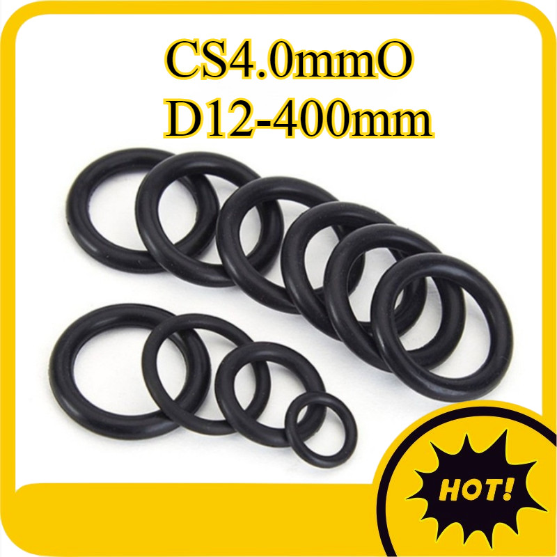 CS4.0mm แหวนซีลยาง O-ring O-ring OD12-400mm แหวนซีลน้ํามันไนไตรล์, ปะเก็นสีดํากันน้ําและทนอุณหภูมิสู