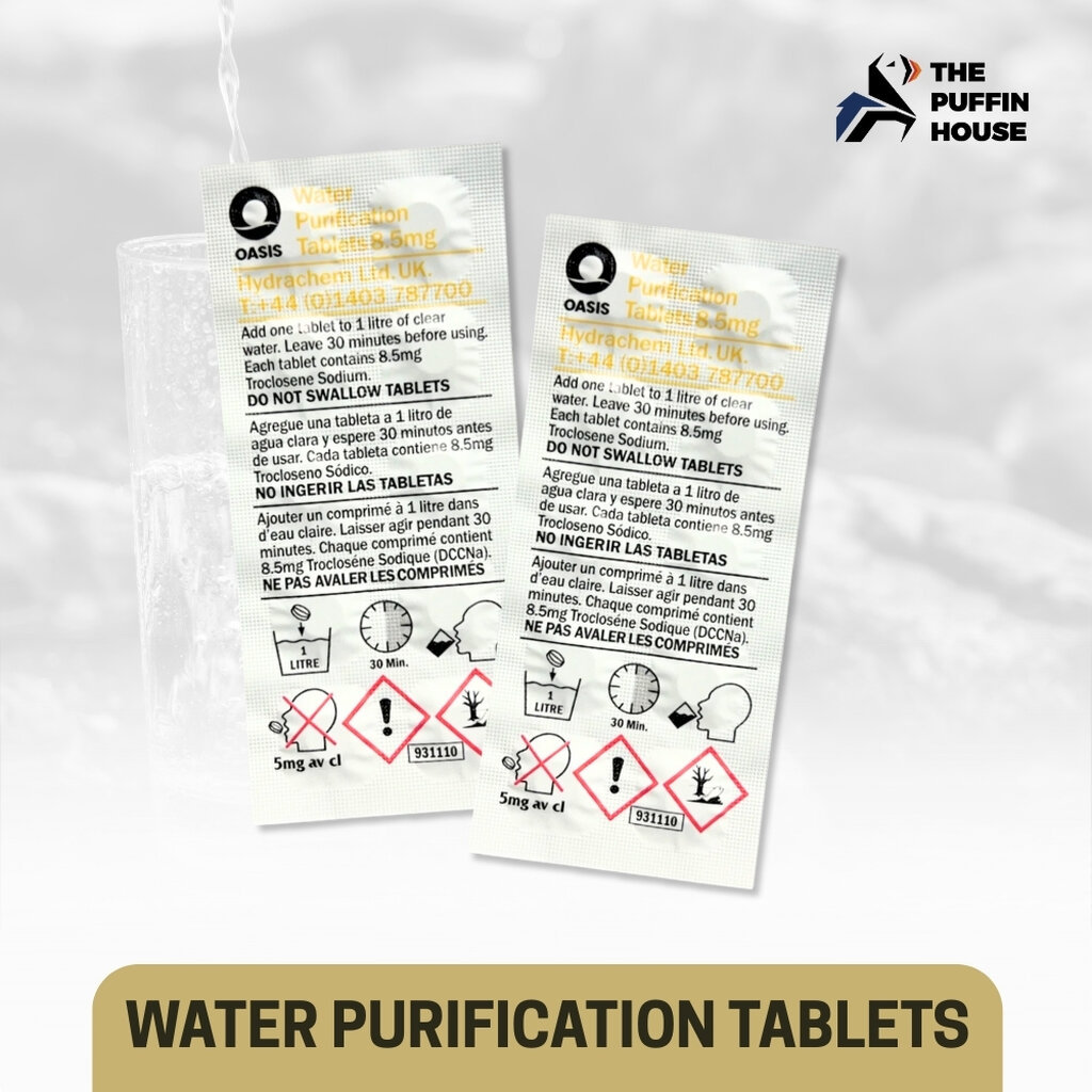 Oasis | Water Purification Tablets เม็ดละลาย ทำให้น้ำสะอาด 1 แผง