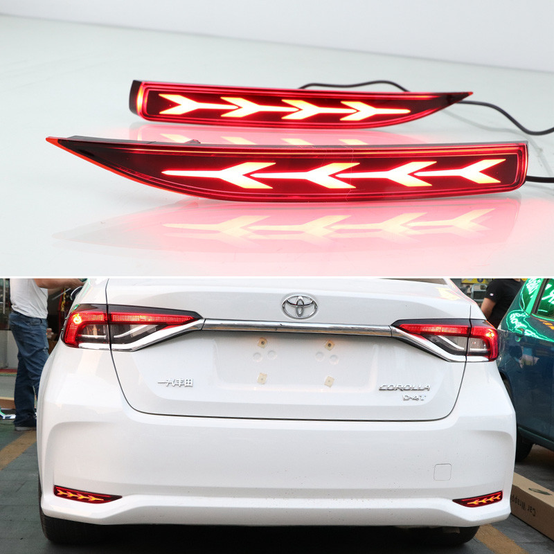 ไฟ LED กันชนหลัง 3-in-1 สําหรับ Toyota Corolla Altis 2019-2025 วิ่งหลัง + ไฟเลี้ยวไดนามิก + ไฟเบรค