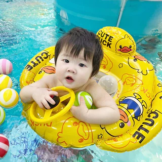 พร้อมส่ง ห่วงยางเด็ก ห่วงยางนั่งน้ำแบบมีพวงมาลัย ลายการ์ตูน ห่วงยางว่ายน้ำสำหรับเด็ก ห่วงยางของเล่นเป่าลม