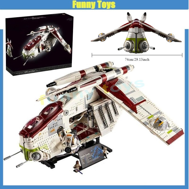 75309,UCS,Republic Gunship,Building Blocks 3292+/ ชิ้นชุด Collectors รุ่นของเล่นของขวัญสําหรับชาย