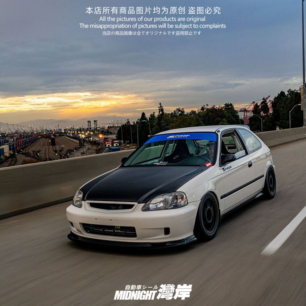 Wwan สติกเกอร์รถ SPOON ด้านหน้ากระจกสติกเกอร์สะท้อนแสงใหม่ Fit GK5GE8 10th Generation Civic FD2 ดัดแ