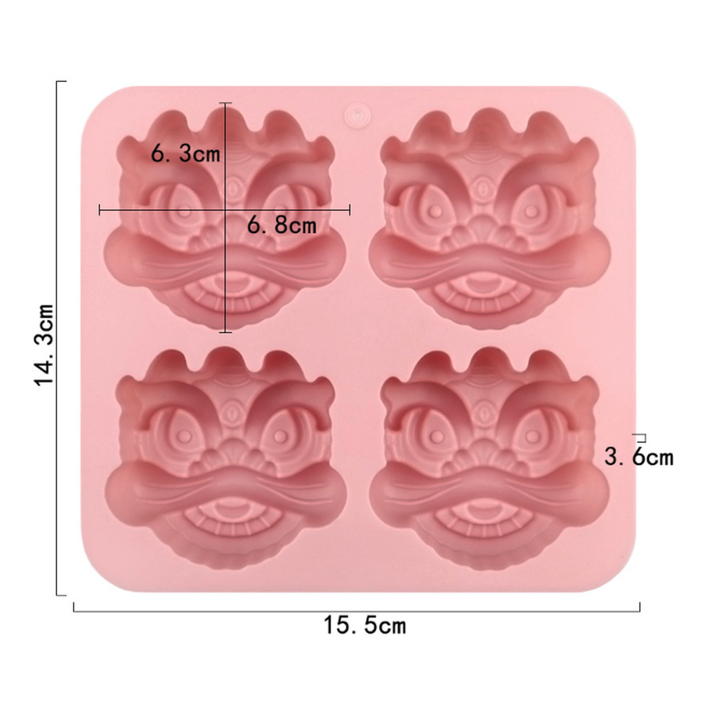 แม่พิมพ์สิงโตมงคล ซิลิโคน ฟู้ดเกรด สำหรับทำวุ้น ทำขนม ลายนูนลึก - รูปที่ 2