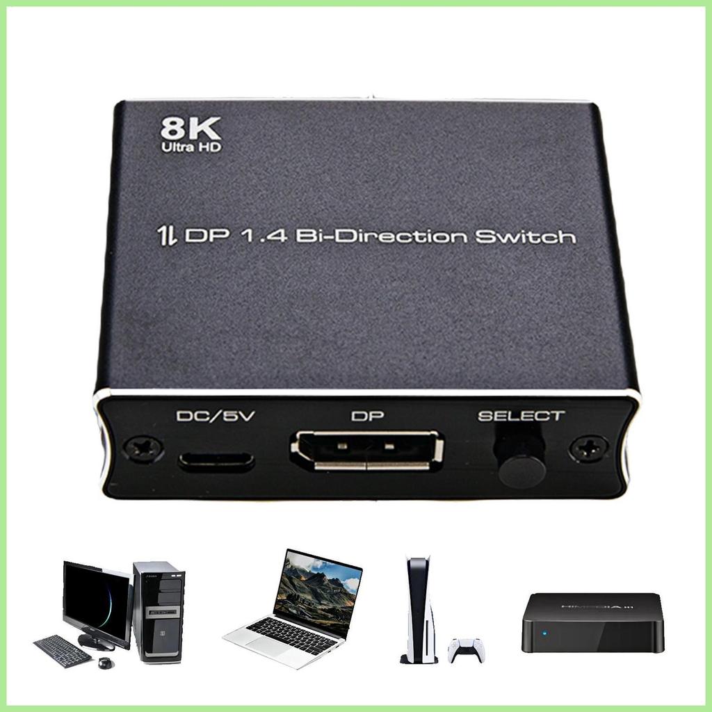 Bi-Directional Splitter Switcher DP คอมพิวเตอร์หน้าจอ Switcher Splitter ความละเอียดสูง HD Interface 