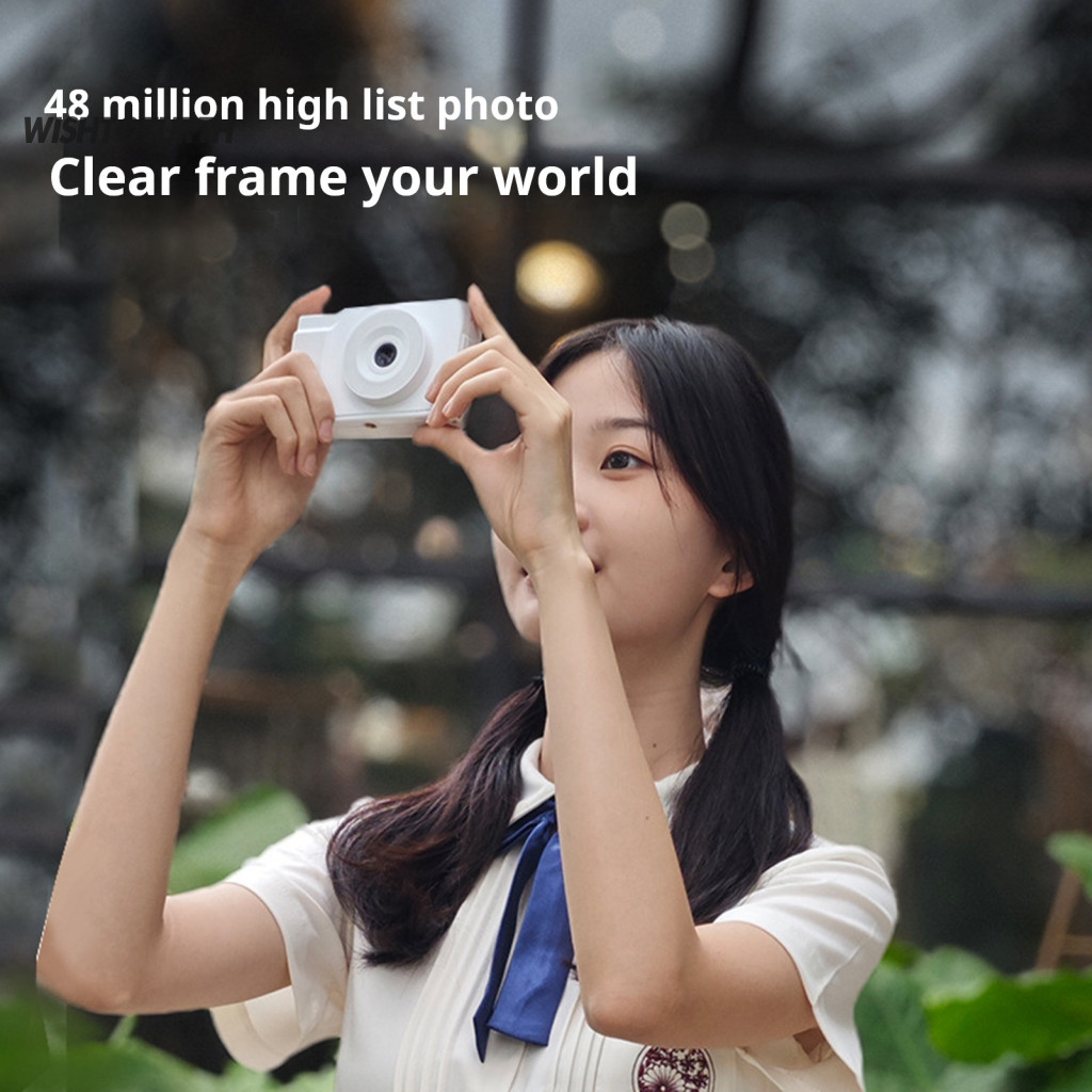 ☼WT กล้องเซลฟี่ กล้องดิจิตอล 48mp พร้อมไฟเติม Led 180° Flip Screen กล้อง Vlogging แบบพกพาขนาดกะทัดรั