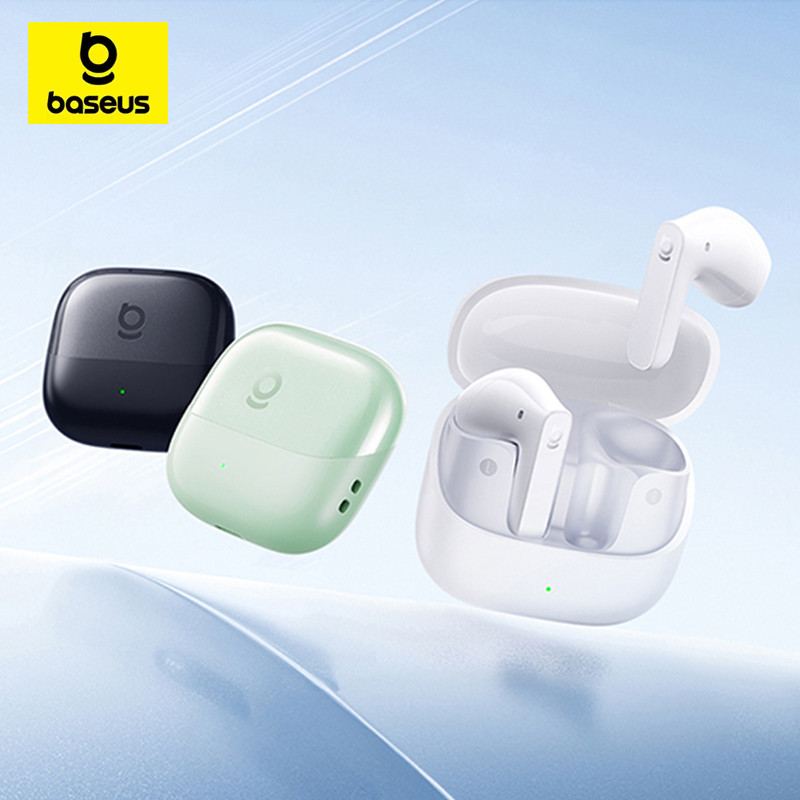 Baseus BS1 NC หูฟังไร้สายบลูทูธ 6.0 หูฟัง TWS หูฟังลดเสียงรบกวนแบบแอคทีฟ LDAC IP55 60ms ชุดหูฟัง Lat