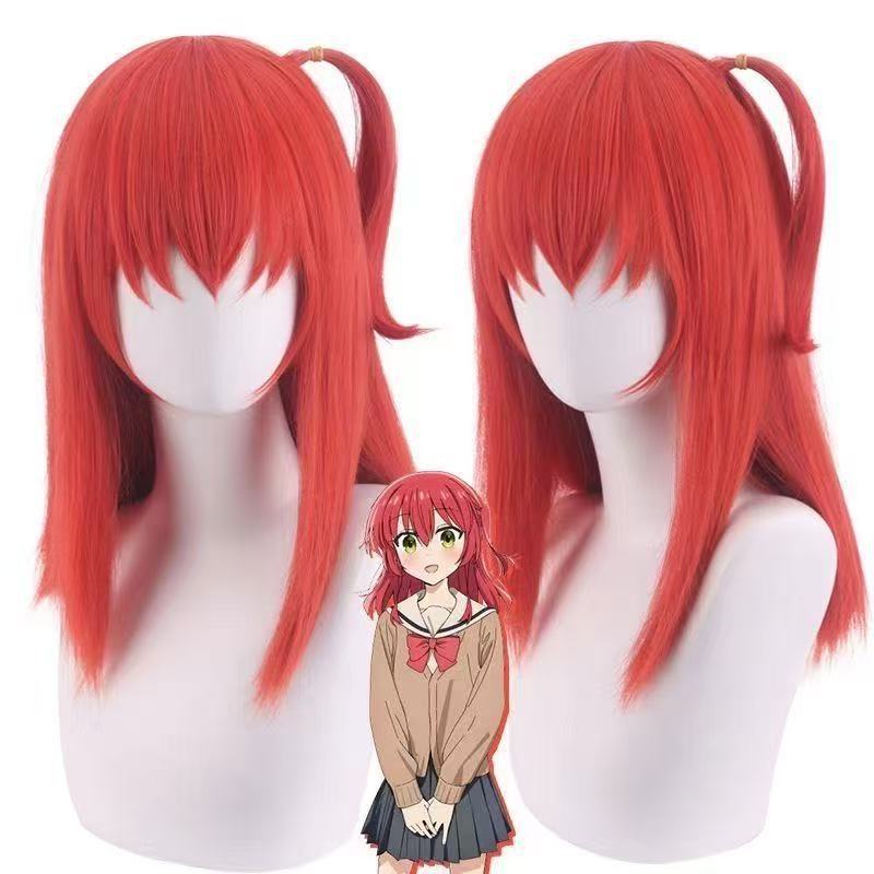 Lonely Rock HITO Yudai Cos Wig Red Side Ponytail Modeling Anime Cosplay qJMg